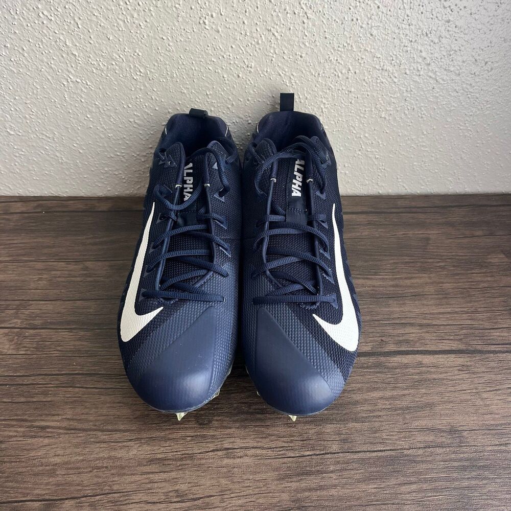 NEW Nike Alpha Menace Pro Low TD College Navy White Football Cleats Men’s 15 - Picture 2 of 10